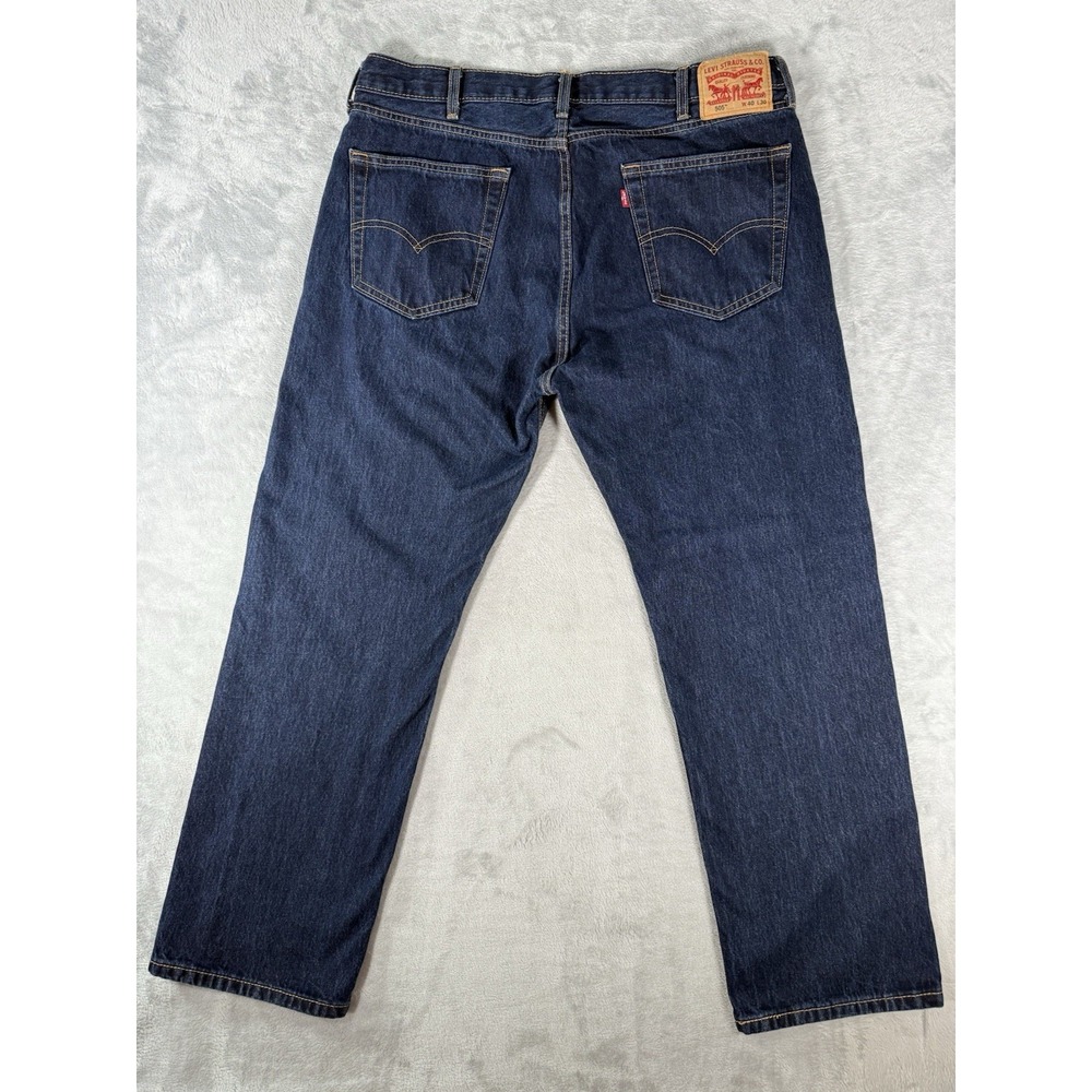 Levis 505 Jeans Mens 40x30‎ Blue Denim Regular Fit Straight Leg Dark Wash
